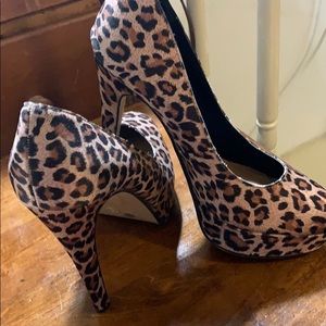 City Streets Cheetah print platform stilettos